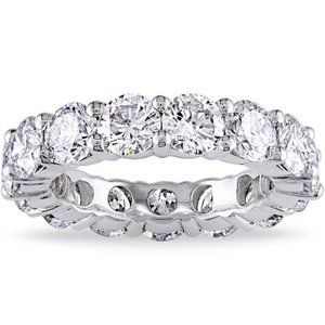 STUNNING 14K White Gold and CZ Round Eternity Band by Orleans Jewels - LIKE NEW!
